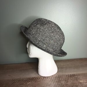 Stetson Mens Tweed Bowler Fedora Hat Size 7 L Gray Derby Heritage Retro Vintage
